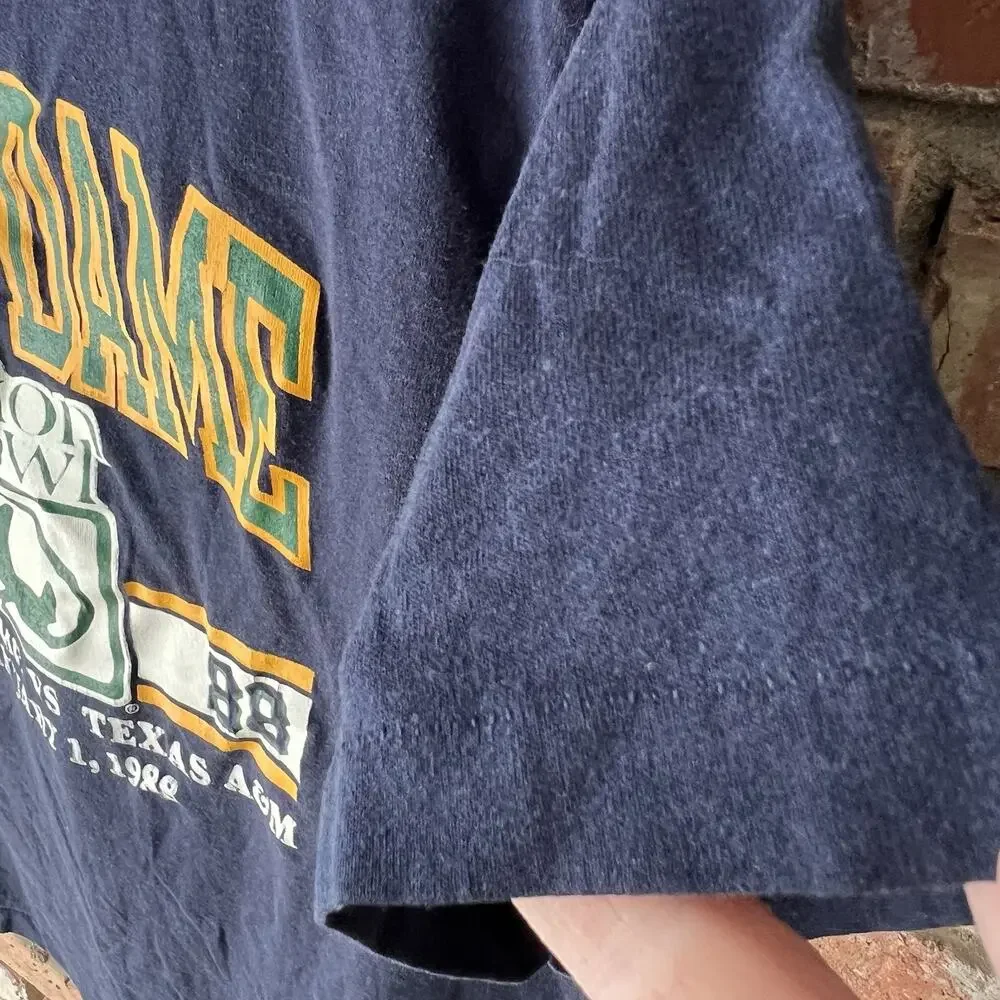 Vintage Cotton Bowl T Shirt XL 80s Champions 1988 Texas A&M Notre Dame XL - Picture 8 of 16
